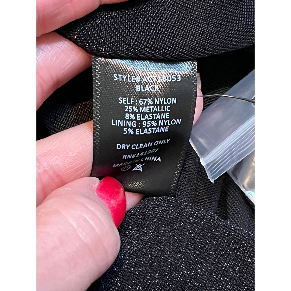 ASTR The Label Cowl Neck Top Womens Medium Black Metallic Shimmer Party Blouse - Picture 9 of 11